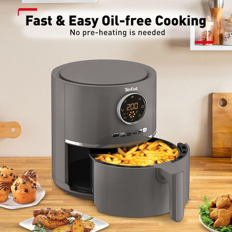T-fal TEFAL Air Fryer| Ultra Fry|No Pre-Heat| 8 Pre-Set Programs| Air Fryer Technology | 4.2L | Digital Panel | Adjustable Temperature | Timer | 50/60Hz | Grey | 2 Years Warranty | EY111B40 - Image 3