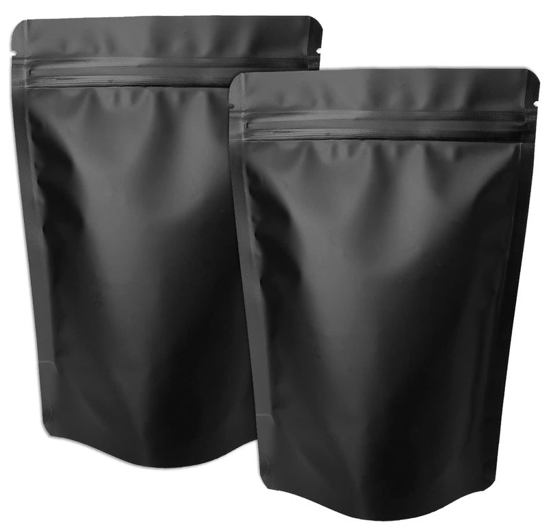 Chamigon 50 Pack Matte Black Stand Up Bags  5 Mil 7x10 Inches Smell Proof Resealable Bags Heat Sealable Plastic Foil Packaging Pouch Bag Large Food Storage Pouches