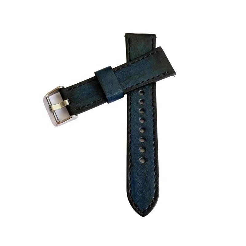 Bluejw High-Quality 22mm Quick-Release Genuine Calf Leather Watch Strap – Vintage Vegetable Tan Replacement Band for Smart Watches - Image 4