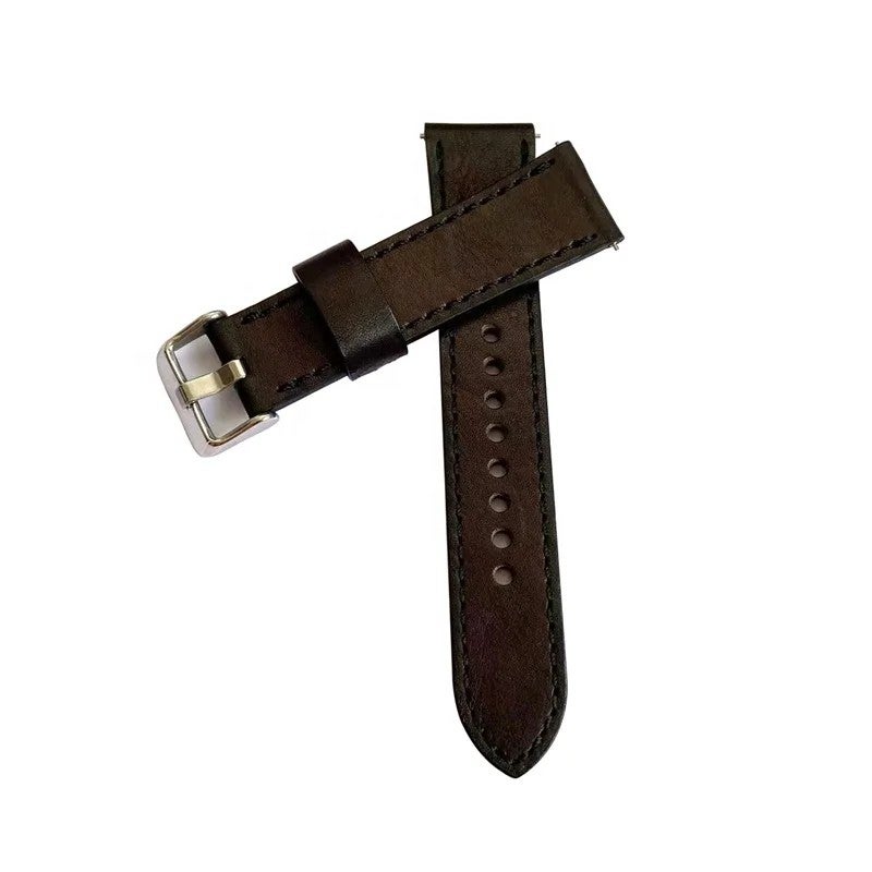Bluejw High-Quality 22mm Quick-Release Genuine Calf Leather Watch Strap – Vintage Vegetable Tan Replacement Band for Smart Watches - Image 5