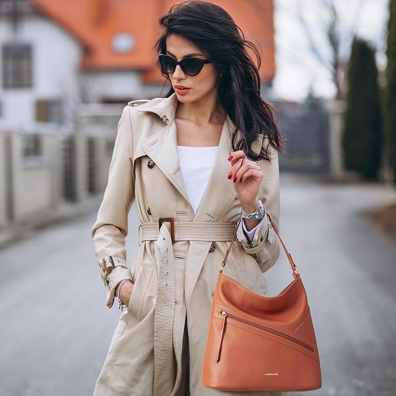 Missnine شنطة يد هوبو للنساء بمقبض علوي مع سحاب وجيب - Image 2
