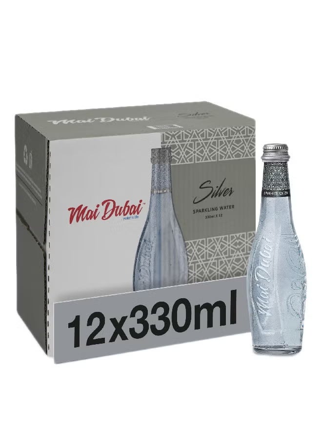 Mai Dubai Sparkling Natural Mineral Water 330ml × 12 Glass Bottles | Premium Refreshment from UAE