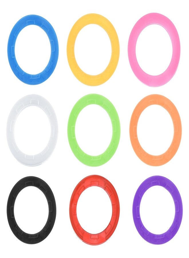 PATIKIL Key Caps Covers Set, 9 Pack Keys Ring Coding Tags Identifiers Silicone Case Shell Protector for Office House Apartment, 9 Assorted Colors - Image 1