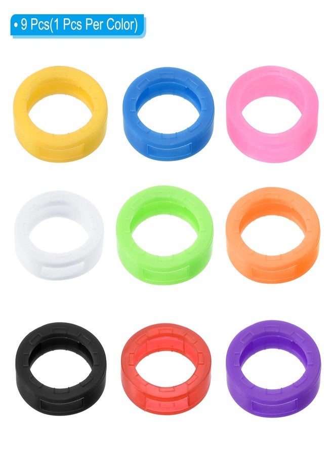 PATIKIL Key Caps Covers Set, 9 Pack Keys Ring Coding Tags Identifiers Silicone Case Shell Protector for Office House Apartment, 9 Assorted Colors - Image 3