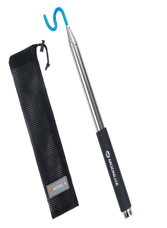 Moonlike Telescoping Pickup Tool Magnetic Pole with Hook, 10 ft Telescopic Grabber Hook Pole Wire Reacher Tool, Push Pull Rod - Image 1
