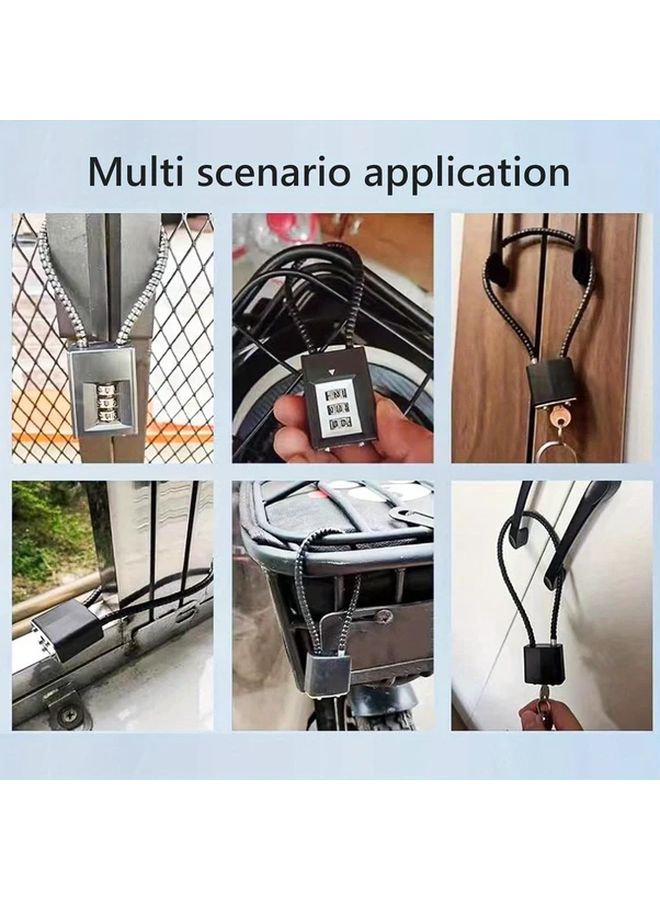 Variant 2 Heavy Duty Cable Locks with Keys Padlock for Suitcases Bikes Gates Garages Gyms - Image 5