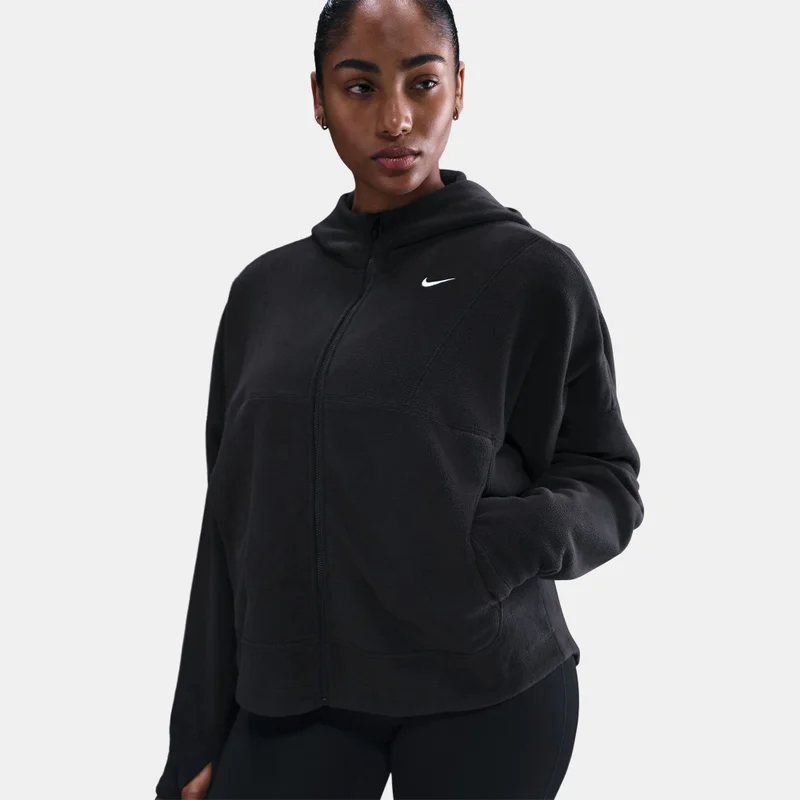 Nike Black Women's One Therma-FIT Full-Zip Top for Women | Best Price UAE