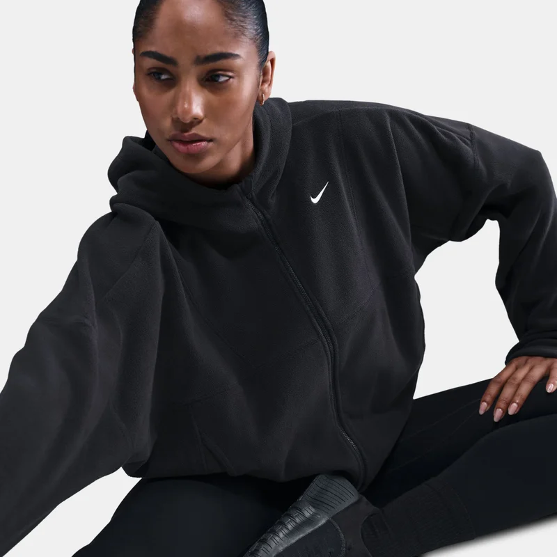 Nike Black Women's One Therma-FIT Full-Zip Top for Women | Best Price UAE