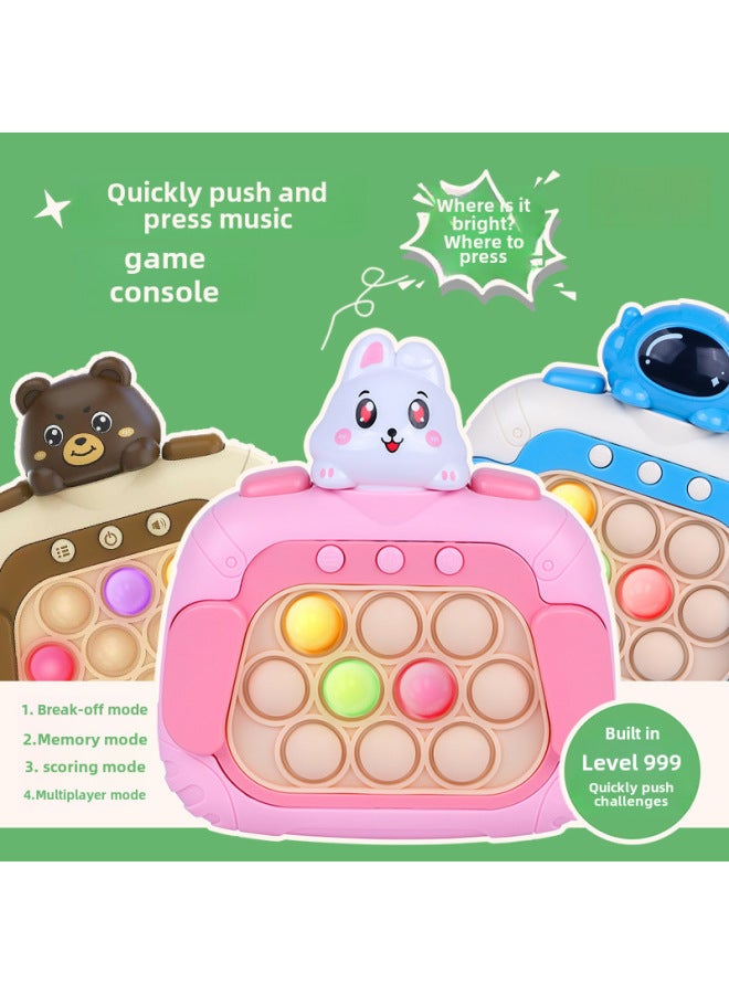 The Version Of The Speed Push Machine Press Music Game Upgrade Electric Hamster Puzzle Early Education Shake Sound Hot Toys Cross Border-Color:Astronaut-pink - Image 2