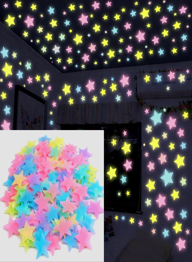 YTM Multicolor Glow in the Dark Stars Wall Stickers 50 Pcs | Fluorescent Night Glow Wall Ceiling Stars | Kids Room Teen Room Home Decor | Non-Toxic Eco-Friendly | Peel Stick Room Decor - Image 1