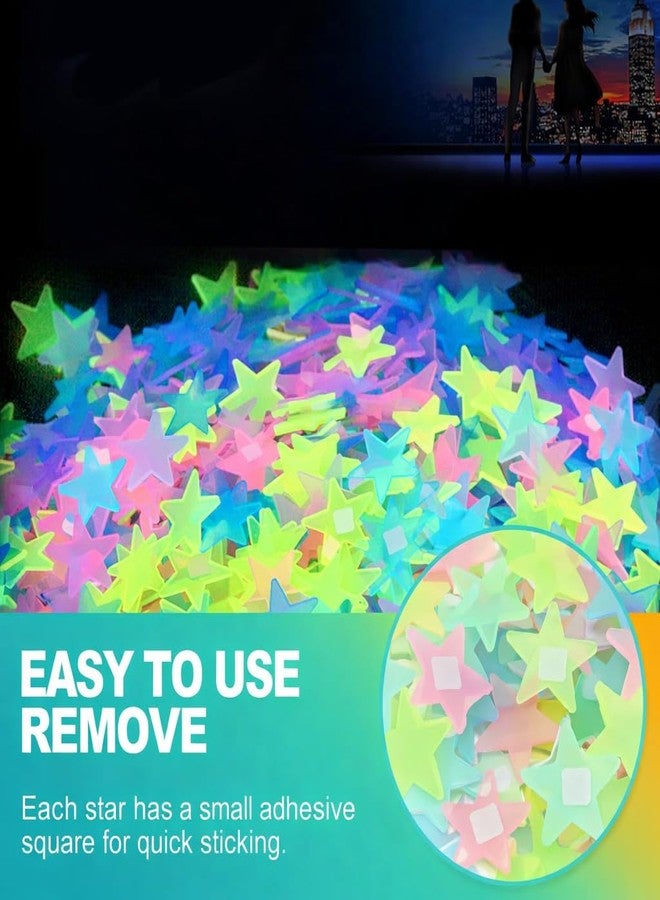 YTM Multicolor Glow in the Dark Stars Wall Stickers 50 Pcs | Fluorescent Night Glow Wall Ceiling Stars | Kids Room Teen Room Home Decor | Non-Toxic Eco-Friendly | Peel Stick Room Decor - Image 4