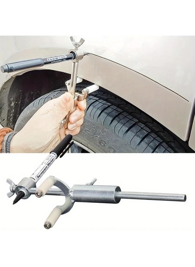 Silvery Car Wheel Eyebrow Scriber Tool Parallel Scribing Dented Repair Tire Fender Alignment - Image 2