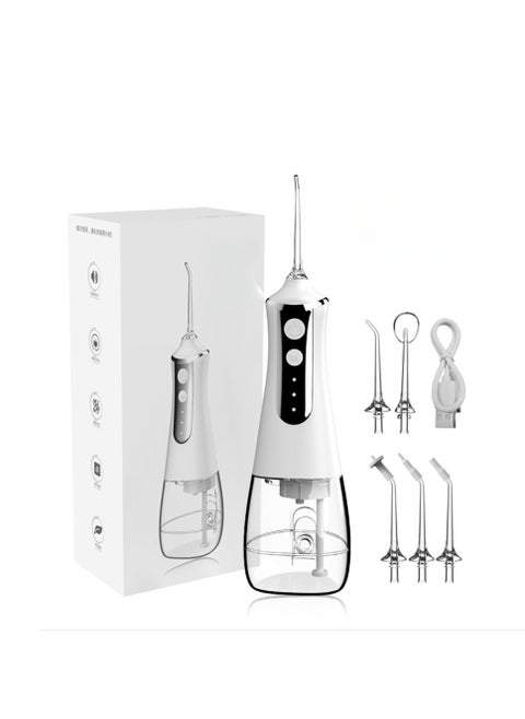 Water Dental Flosser for Teeth Cleaning, Dental Oral Irrigator with 5 Modes, 5 Jet Nozzles, 1 Toothbrush Head, IPX7 Waterproof, 300ML Water Tank