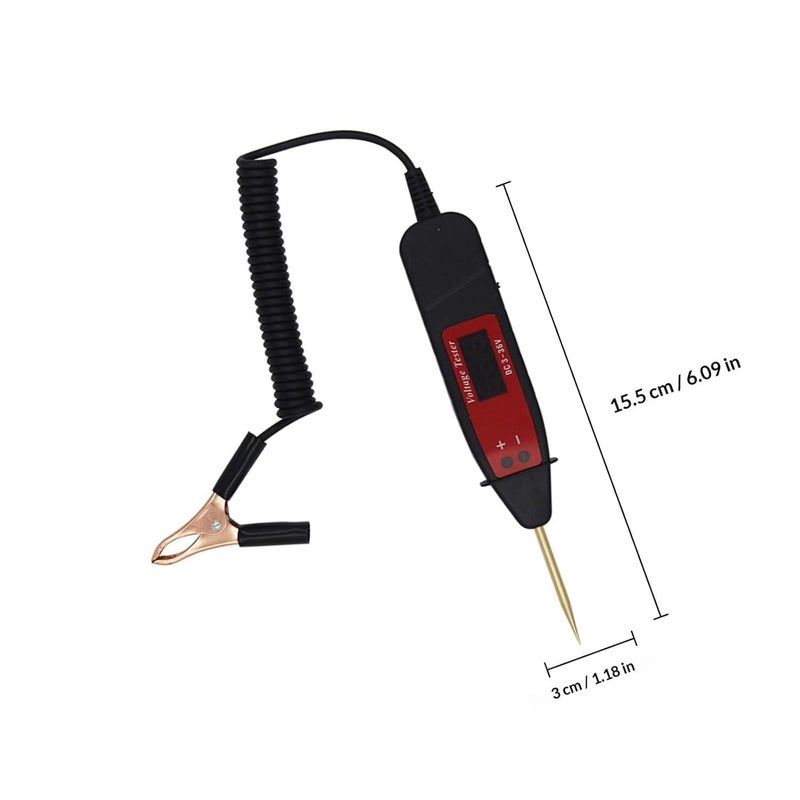 Automotive Voltage Detector Pen with LCD Digital Display, 12v Continuity Tester Probe for Car Electrical Circuit Testing and Battery Voltage Measurement - Image 2