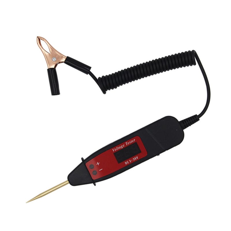 Automotive Voltage Detector Pen with LCD Digital Display, 12v Continuity Tester Probe for Car Electrical Circuit Testing and Battery Voltage Measurement - Image 1