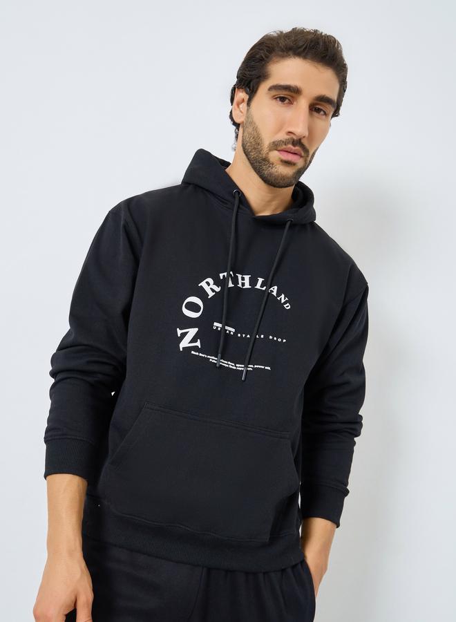 Styli Eco Earth Relaxed Fit Puff Print Fleece Hoodie - Image 3