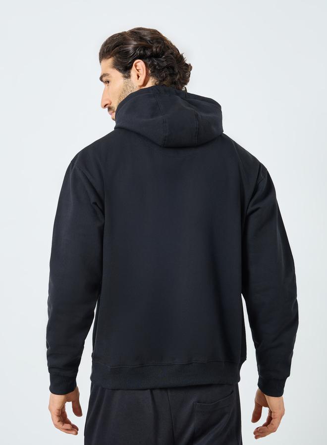 Styli Eco Earth Relaxed Fit Puff Print Fleece Hoodie - Image 5