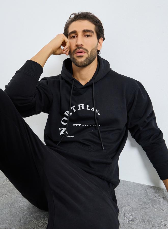 Styli Eco Earth Relaxed Fit Puff Print Fleece Hoodie - Image 1