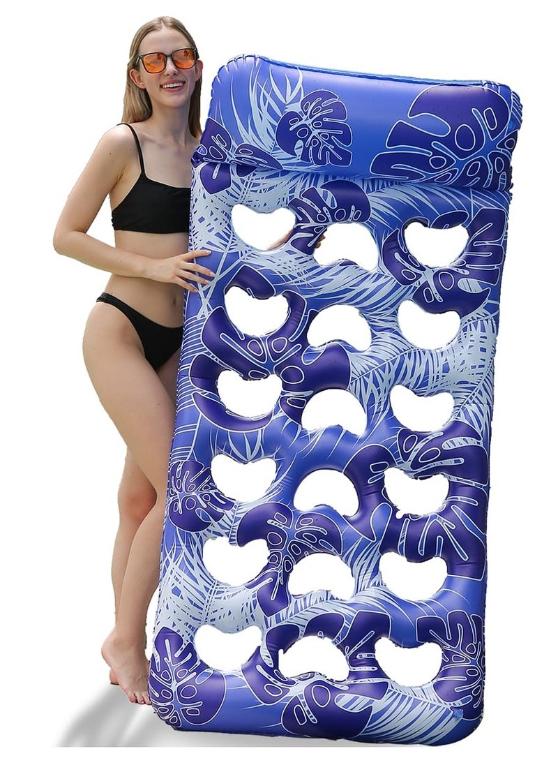 Excefore 1 Pack Oversized Inflatable Pool Raft and Floats for Adults with Headrest for Swimming Pool Loungers for Lake, Beach, and Pool Party Floats  - Image 2