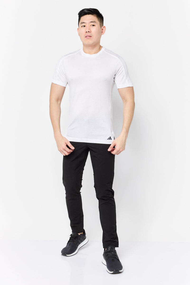 Adidas Men Sportswear  Fit Short Sleeves Yoga T-shirt, White  - Image 4