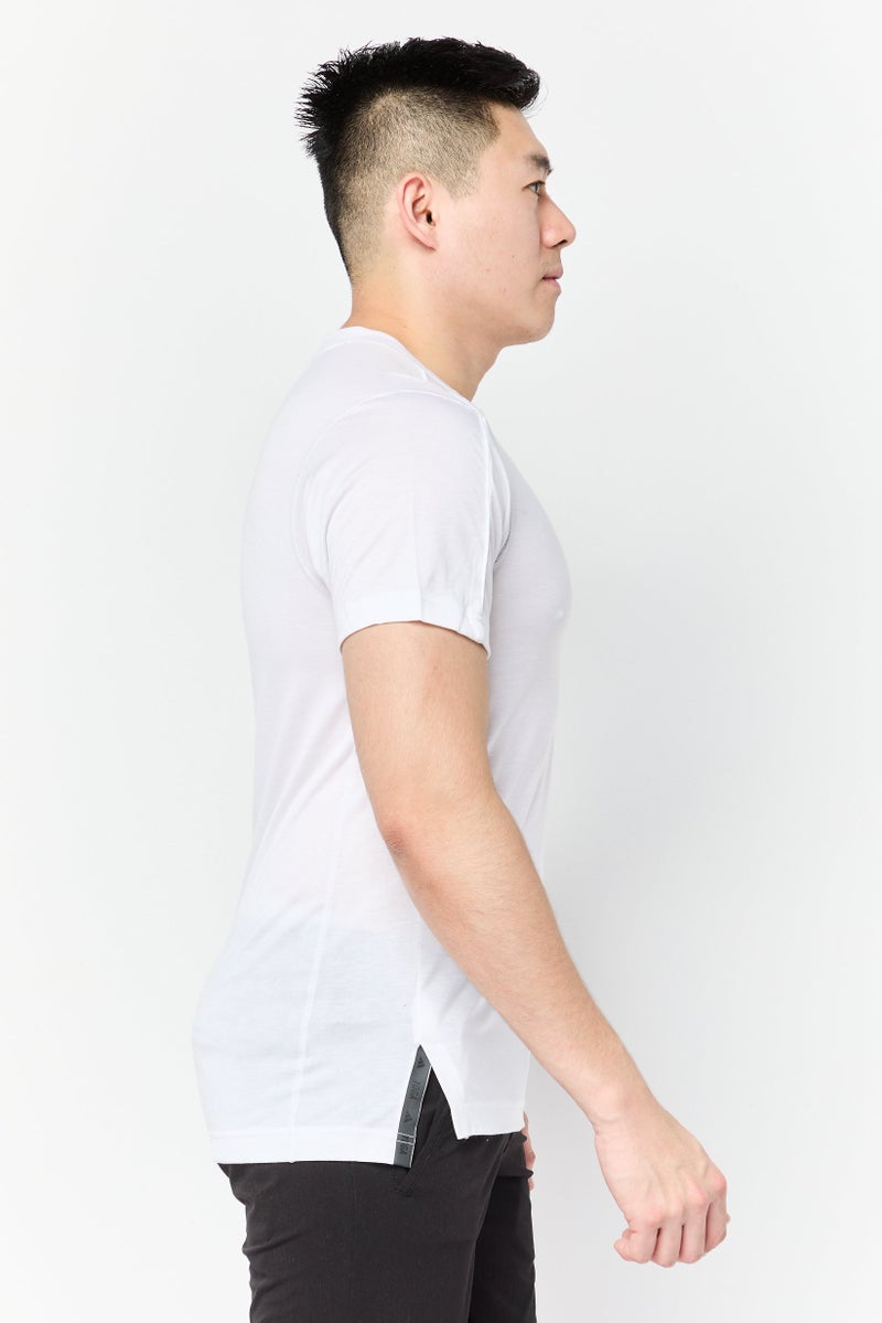 Adidas Men Sportswear  Fit Short Sleeves Yoga T-shirt, White  - Image 2
