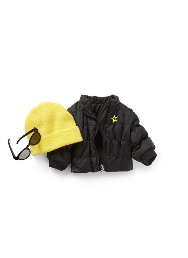 American Girl - Truly Me Show Your Strong Side Accessories For 18Inch Dolls With Black Puffer Jacket, Yellow Hat And Sunglasses - Image 1