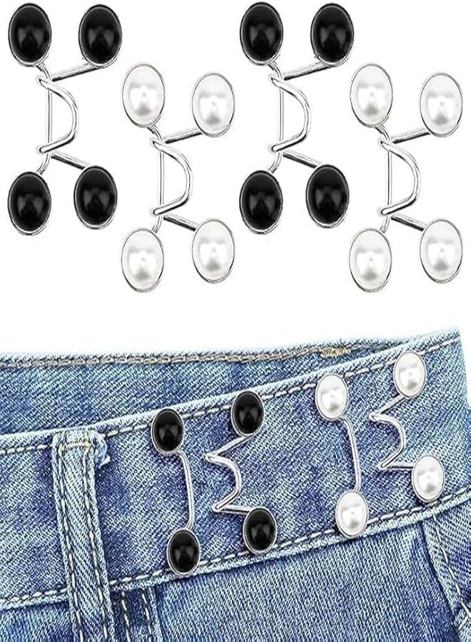Bitrexup 4 Pairs Jeans Tightening Clips, Shape Adjustable Waist Knots for Jeans Adjustable Pins for Women, Too Loose Pant Waist Tighteners Tighten Buckle Clip Decoration Accessories, No Sewing (Jeans Tightening Clip Face Cat) - Image 1