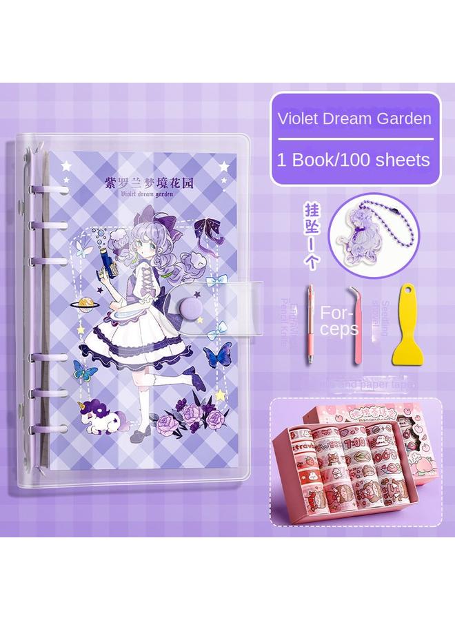 Bluejw Hand Ledger Suit Gift Box A Set Of Cute Girls Children's Hand Ledger Notebook Primary School Students Stationery Tools Gift - Image 1