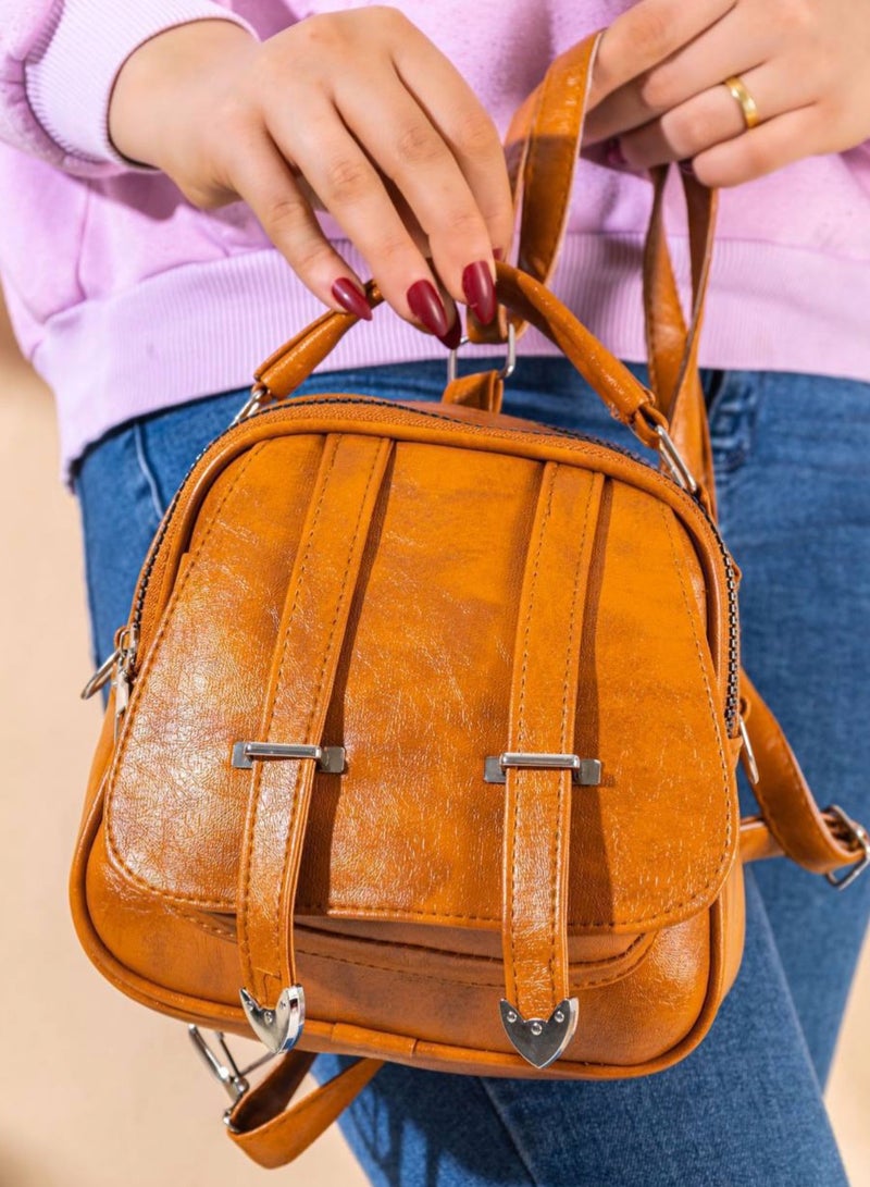 2-in-1 Crossbody and Backpack Brown Bag with a Practical Design for Daily Use  - Image 1
