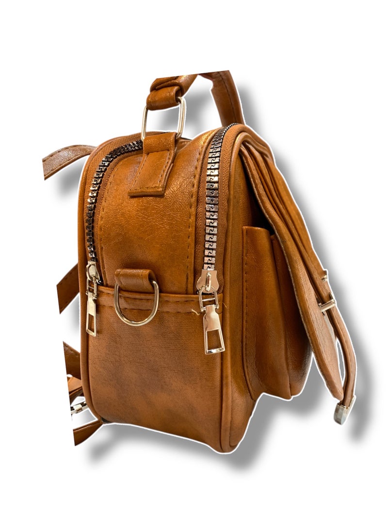 2-in-1 Crossbody and Backpack Brown Bag with a Practical Design for Daily Use  - Image 3