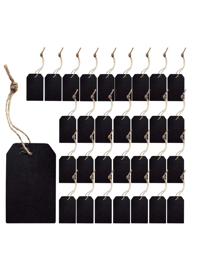 30PCS Reusable Chalkboard Tags Hanging Signs Bulk Wood Chalkboard Tags for Labels, Price Tags, Message Tags - Image 1