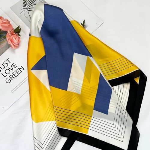 FONYVE Silk Scarfs for Women Lightweight, Fashion Head Scarf, Satin Hair Wrap for Sleeping 27.5 × 27.5 inches - Image 4