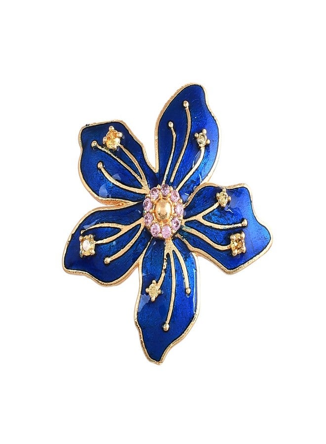 VOYLLA Flower Fantasy Sapphire Blue Statement Ring, Statement Ring For Women, Ring For Women, Floral, Summer - Image 4