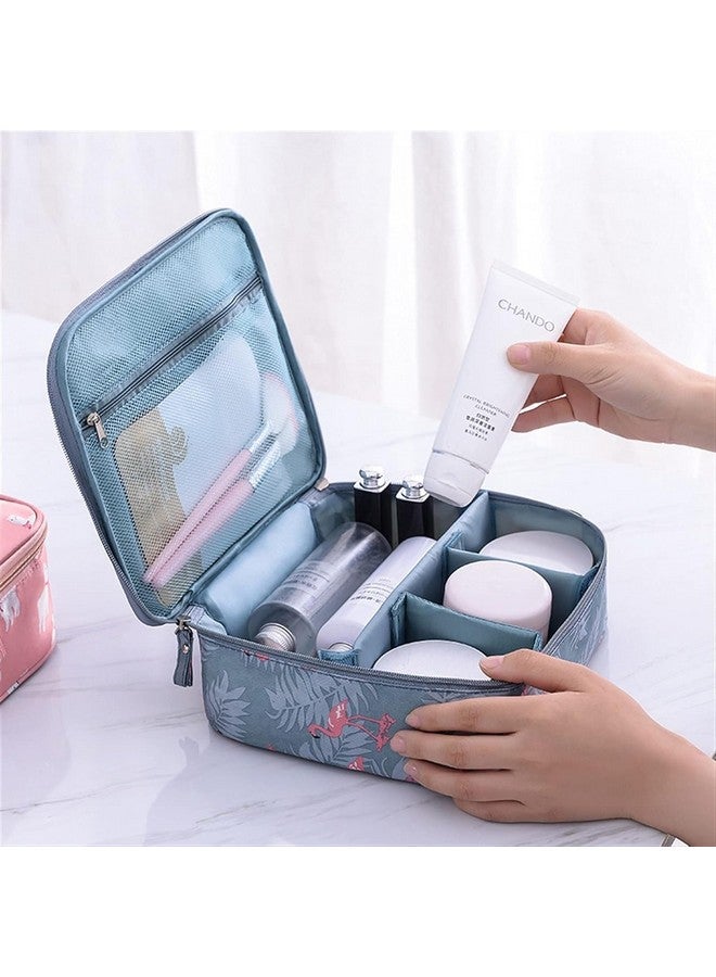 DHVYANT MART Classic Flamingo Design Partation Travel Cosmetic Bag Double Zipper Pouch Removable Partitions Easy Storage for Jewelery-Toiletry-Travel Accessiores Ideal for Men & Women Pack of 1 - Image 4