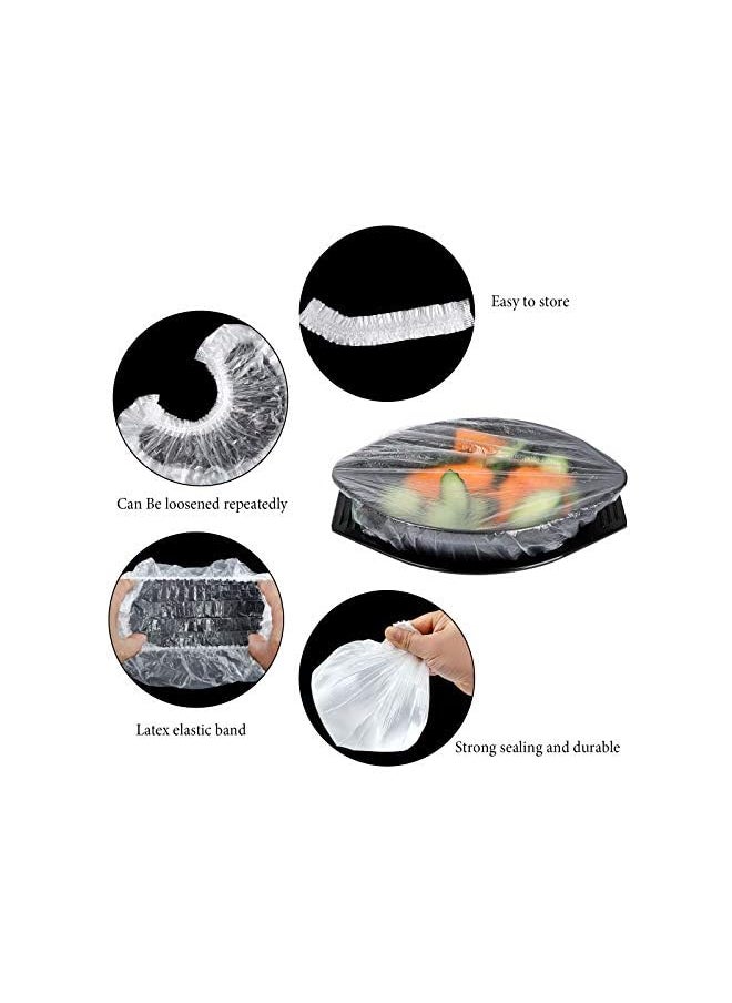 Zaboon - Elastic  Stretch Bowl Covers With Stretch Pe Plastic Food Storage Covers Elastic Dish Plate Wrap Bowl Covers For Leftover And Meal Prep (90) - Image 1