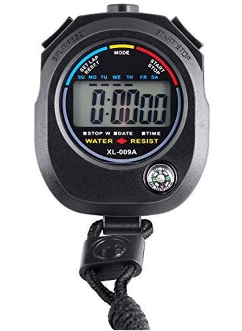 SYOSI Stopwatch Timer Black Interval Timer with Big Screen Dedicated to Training and Sports Digital Sports Stopwatch Easy to Operate Stopwatches  - Image 1
