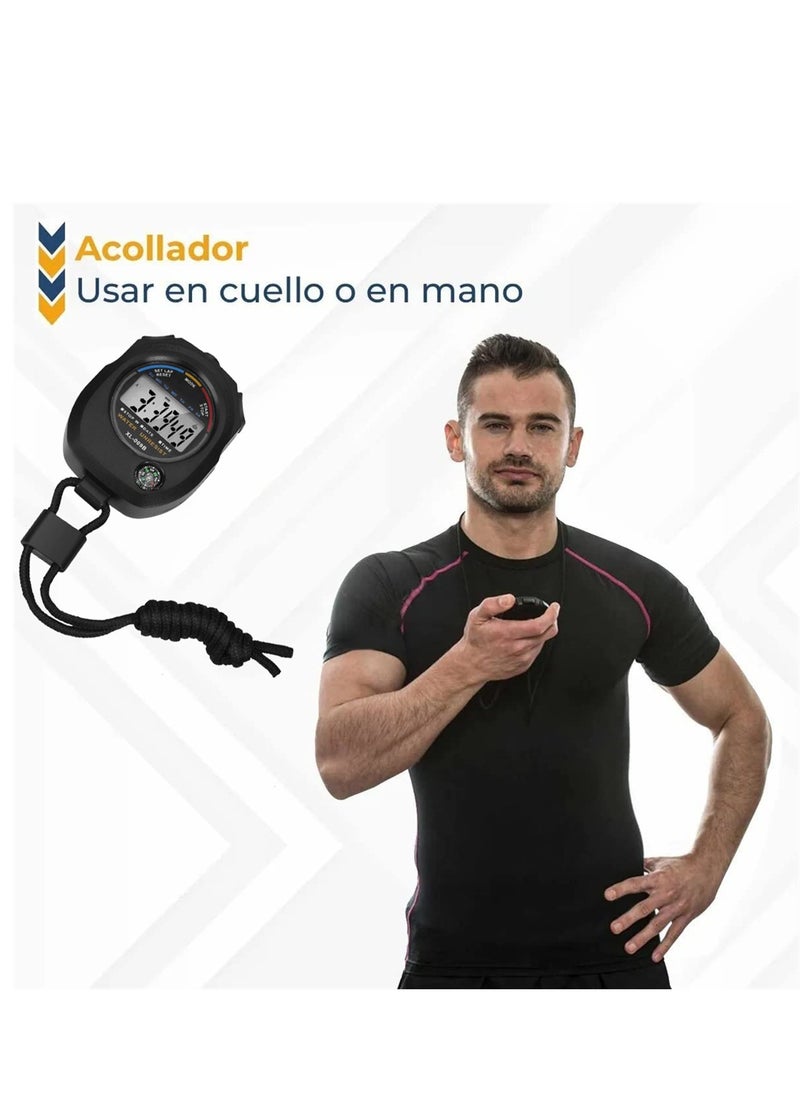 SYOSI Stopwatch Timer Black Interval Timer with Big Screen Dedicated to Training and Sports Digital Sports Stopwatch Easy to Operate Stopwatches  - Image 3