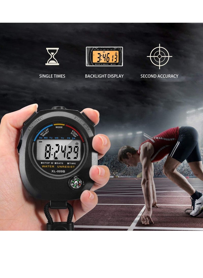 SYOSI Stopwatch Timer Black Interval Timer with Big Screen Dedicated to Training and Sports Digital Sports Stopwatch Easy to Operate Stopwatches  - Image 4