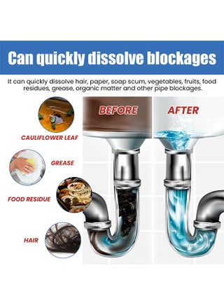 Pipe Dredge Agent, Bathroom Drain Cleaner, Powerful Pipe Excavator, Kitchen Sink Drain Cleaner, Home Sewer Toilet Kitchen Dredging Deodorant Clogged Channel Agent, Deep Cleaning And Quick Effect, 200G - view 5