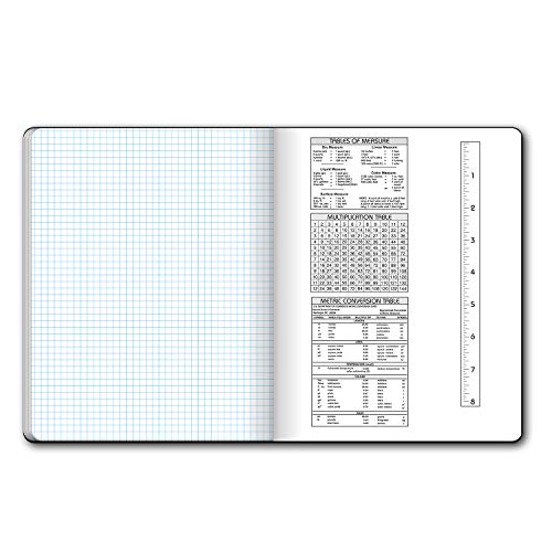 iScholar Composition Book, 100 Sheets, 5 x 5 Graph Ruled, 9.75 x 7.5-Inches, Black Marble Cover (11100) - Image 2