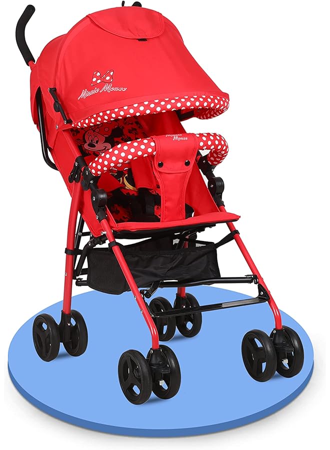 Minnie Mouse Lightweight Adventure Stroller + Storage Cabin 3 36 Months Compact Design Shoulder - Image 1