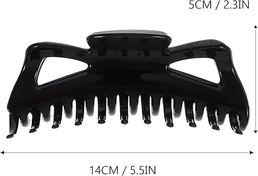 minkissy 2pcs large hair clips large 14cm55in Hair Claw Clips for ThickThin Hair Hair Catch Clips Nonslip Hair Grips for Women Miss Girls Acrylic Black Transparent - Image 2