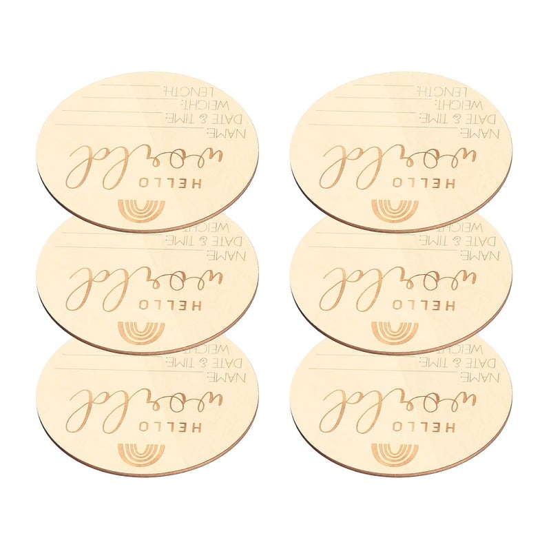 Birch Wood Baby Monthly Photo Cards Set Of 6 For Newborn Growth Milestone Markers - Image 5
