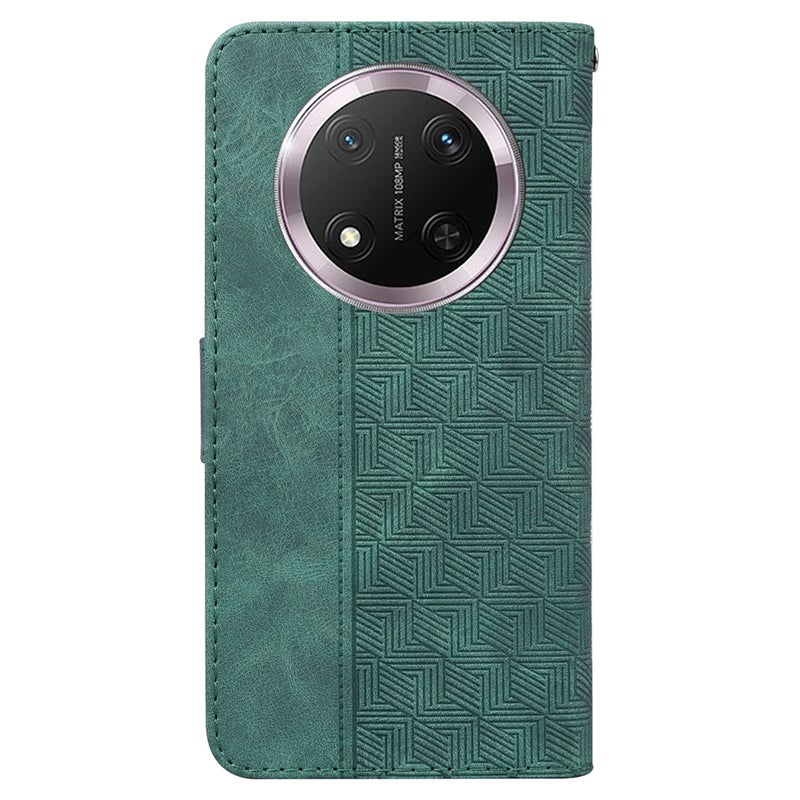 HuHa Case Cover For Honor X9c Geometric Embossed Leather Phone Case(Green) - Image 4