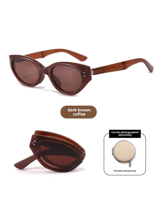 Foldable Sunglasses Women's Uv-proof Summer Simple Fashion Lightweight Folding Sunglasses Face-looking Small Folding Glasses