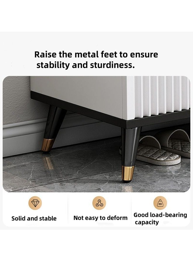 Three-Cabinet Door Shoe Stools With Sponge Cushions, Entrance Passage Shoe-Changing Stools and Shoe Storage Organization Cabinets, Large-Capacity Soft-Padded Household Shoe Racks - Image 5