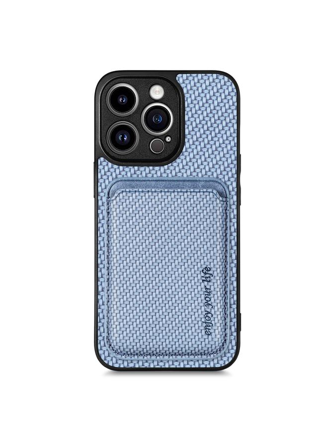 اس-توب جراب هاتف مغناطيسي من ألياف الكربون والجلد لهاتف iPhone 13 Pro Max - Image 1