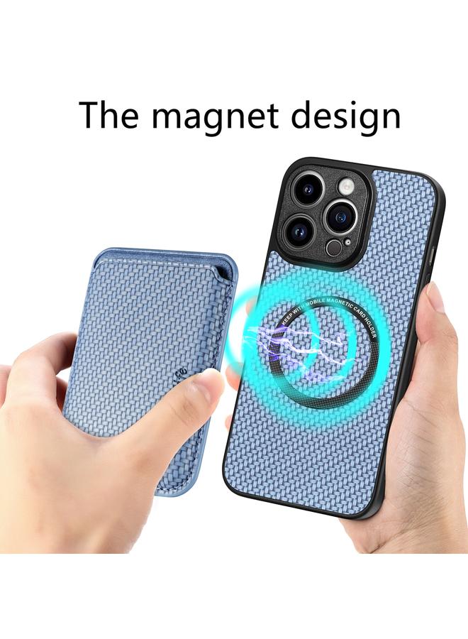اس-توب جراب هاتف مغناطيسي من ألياف الكربون والجلد لهاتف iPhone 13 Pro Max - Image 5
