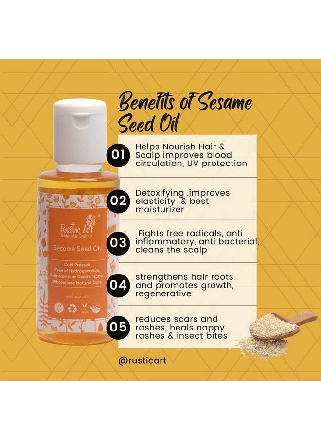 Rustic Art - Organic Sesame Seed Oil Coldpressed 100Ml - Image 1