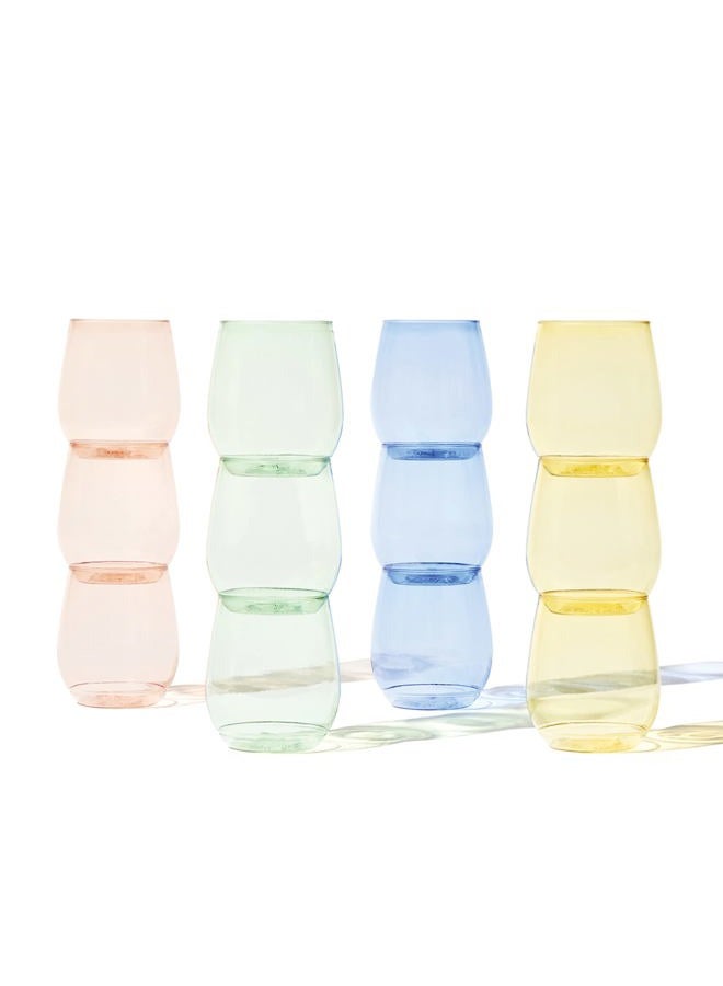 TOSSWARE POP 14oz Vino - Color Series SET OF 12, Premium Quality, Recyclable, Unbreakable & Crystal Clear Plastic Wine Glasses - Image 1